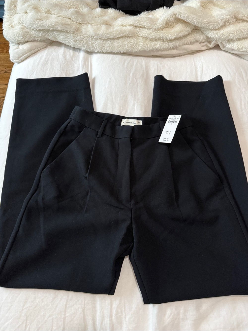 Abercrombie Black Straight Leg Tailored Trousers Size 26